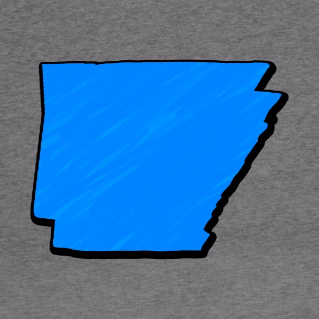 Bright Blue Arkansas Outline by Mookle